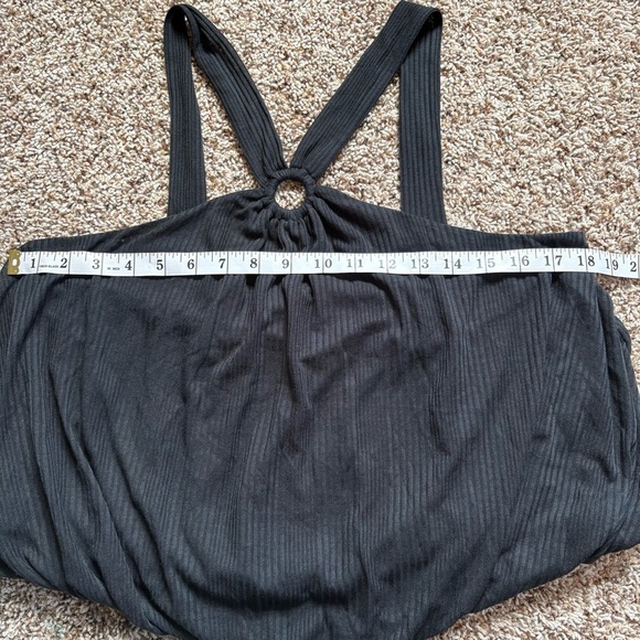 Free People Women’s Black Ribbed Sleeveless Blouse Size Large - Picture 3 of 7